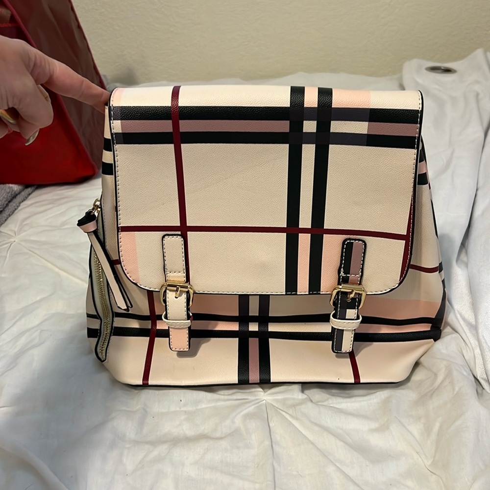 plaid patter mini backpack